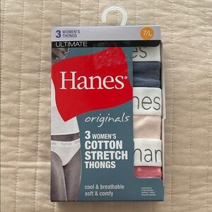Hanes Originals - Women's Cotton Stretch Thongs - Multi-Color Pack (7/L)